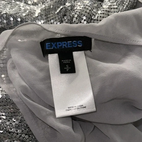 NWD EXPRESS silver chainmail metal mesh halter Y2K disco party dress S #21 - Picture 10 of 12